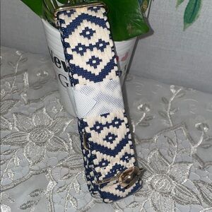 Navy and Cream Patterned Strap